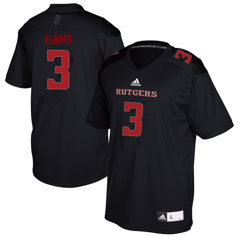 Men #3 Matt Alaimo Rutgers Scarlet Knights College Football Jerseys Sale-Black - Click Image to Close